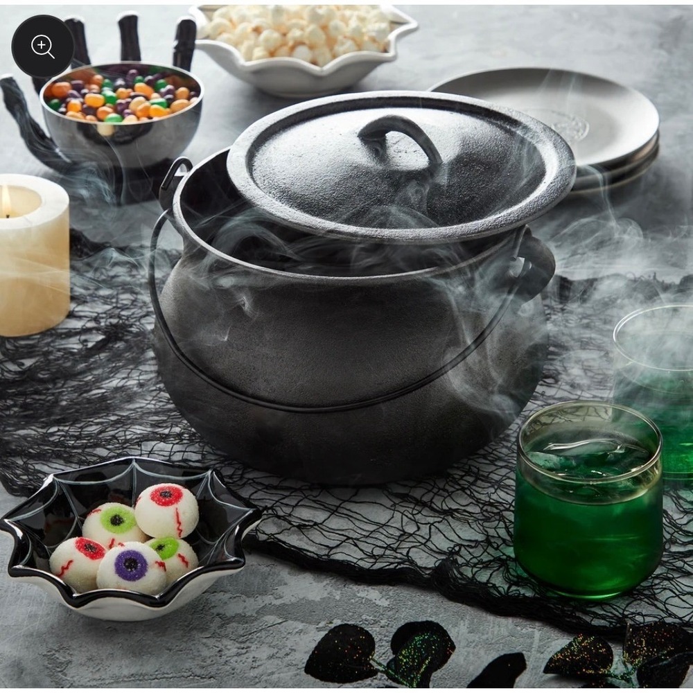 Smith Clark Ironworks Cast Iron Cauldron Pot Halloween Decor‎ Pre Seasoned 4QT